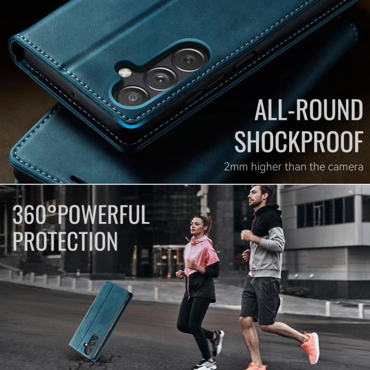 For Samsung Galaxy A24 4G CaseMe 033 Calf Leather Lining Microfibre RFID Blocking Phone Case