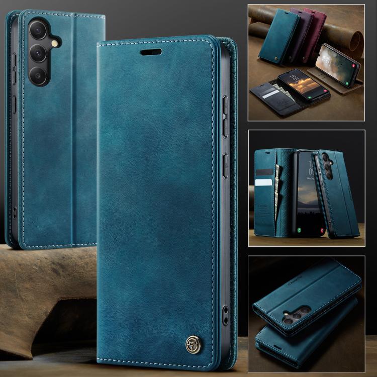 For Samsung Galaxy A34 5G CaseMe 033 Calf Leather Lining Microfibre RFID Blocking Phone Case