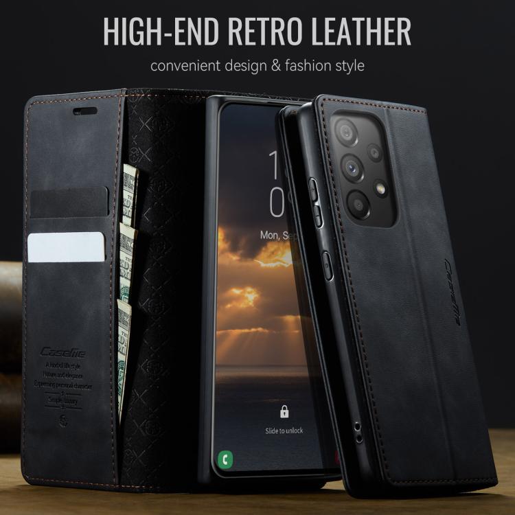For Samsung Galaxy A33 5G CaseMe 033 Calf Leather Lining Microfibre RFID Blocking Phone Case