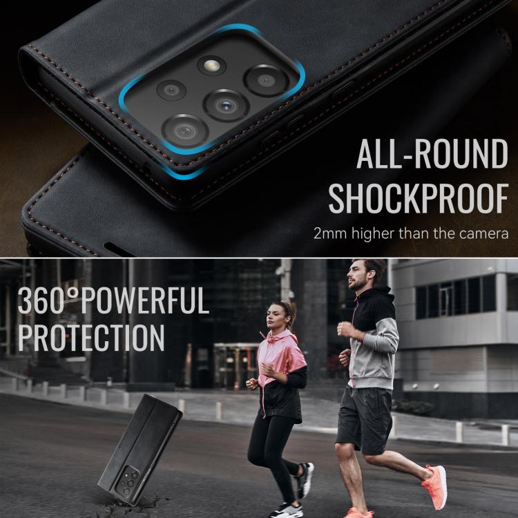 For Samsung Galaxy A33 5G CaseMe 033 Calf Leather Lining Microfibre RFID Blocking Phone Case