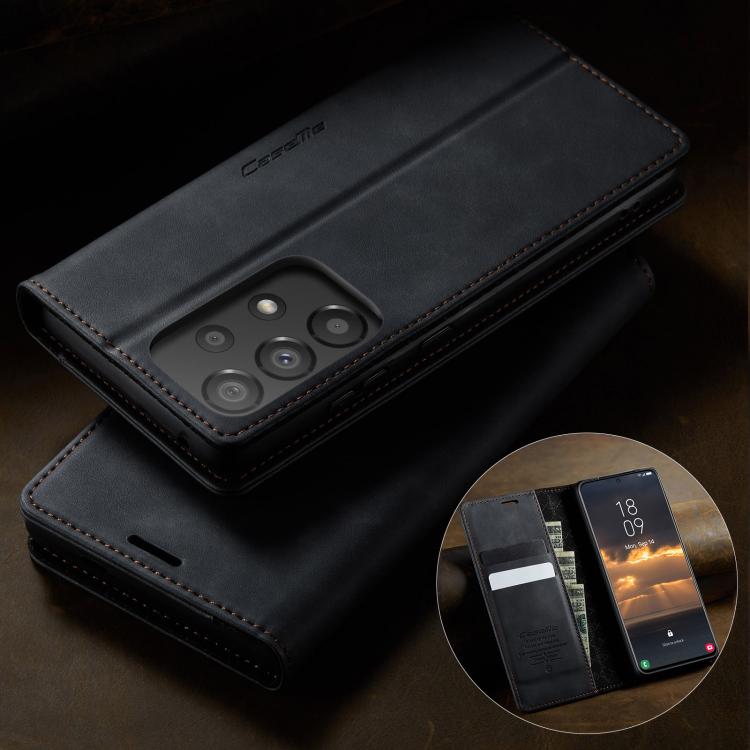 For Samsung Galaxy A33 5G CaseMe 033 Calf Leather Lining Microfibre RFID Blocking Phone Case