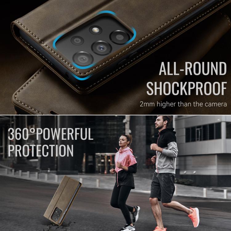 For Samsung Galaxy A33 5G CaseMe 033 Calf Leather Lining Microfibre RFID Blocking Phone Case