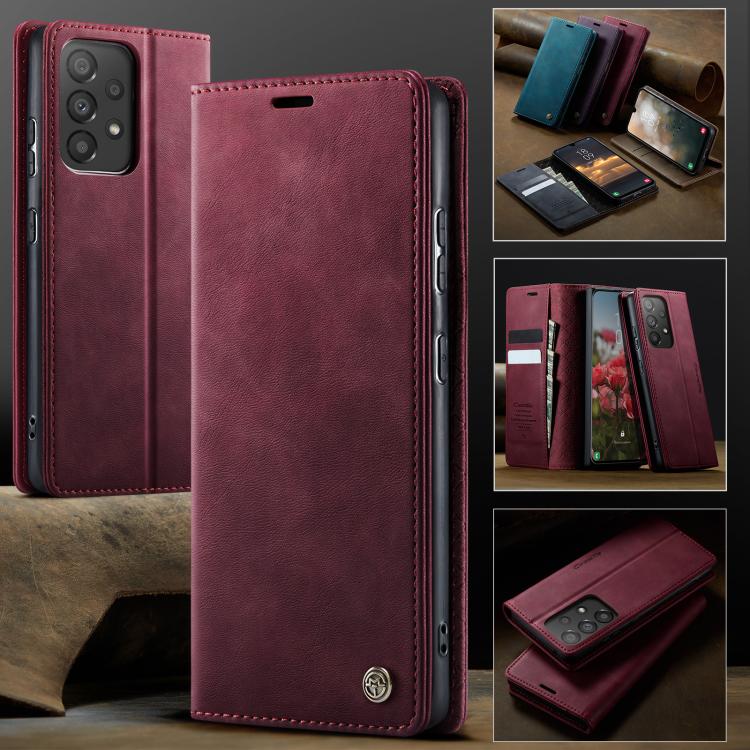 For Samsung Galaxy A33 5G CaseMe 033 Calf Leather Lining Microfibre RFID Blocking Phone Case