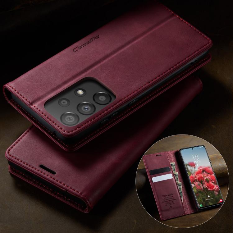 For Samsung Galaxy A33 5G CaseMe 033 Calf Leather Lining Microfibre RFID Blocking Phone Case