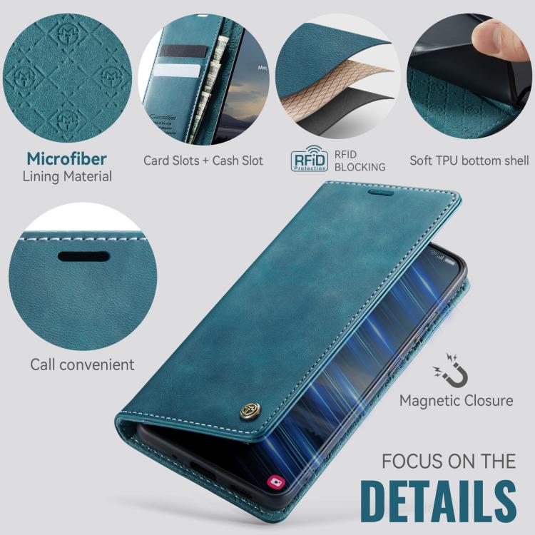 For Samsung Galaxy A33 5G CaseMe 033 Calf Leather Lining Microfibre RFID Blocking Phone Case
