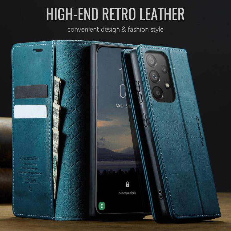 For Samsung Galaxy A33 5G CaseMe 033 Calf Leather Lining Microfibre RFID Blocking Phone Case