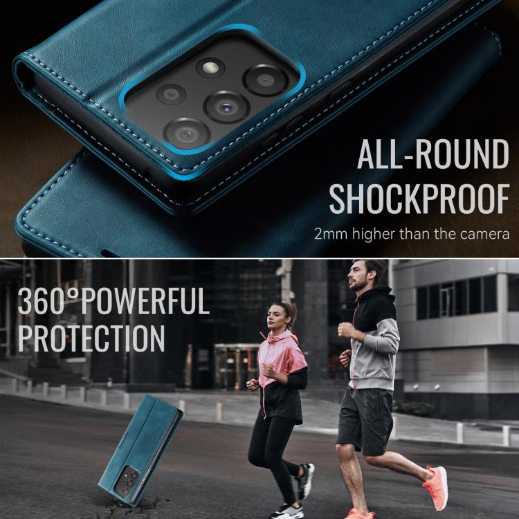 For Samsung Galaxy A33 5G CaseMe 033 Calf Leather Lining Microfibre RFID Blocking Phone Case
