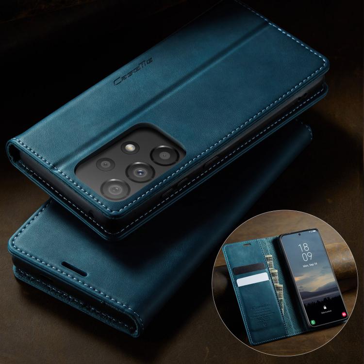 For Samsung Galaxy A33 5G CaseMe 033 Calf Leather Lining Microfibre RFID Blocking Phone Case