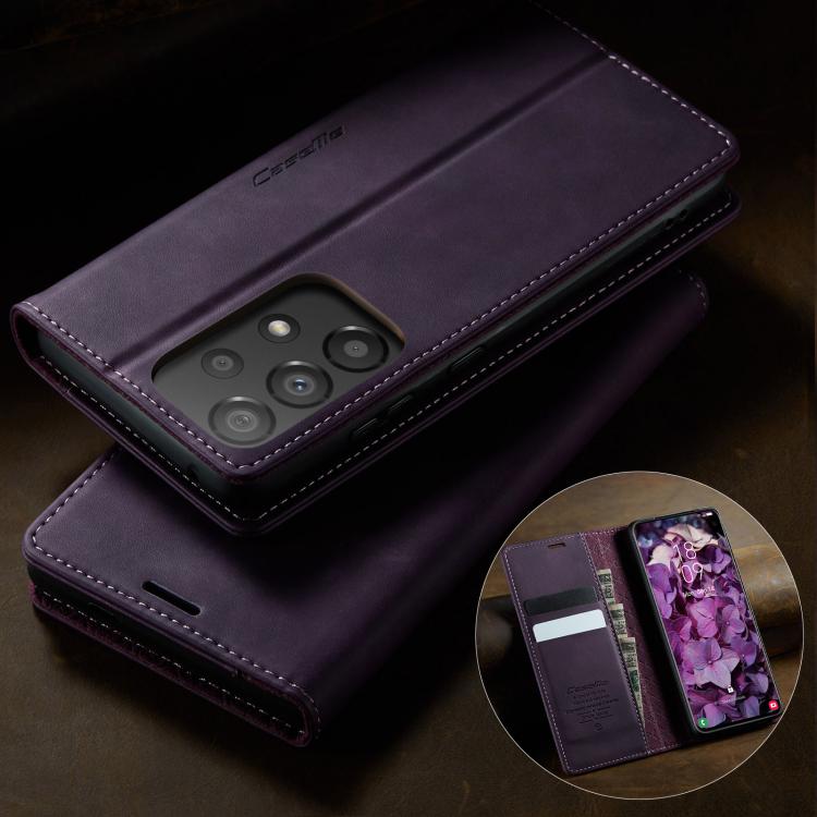 For Samsung Galaxy A33 5G CaseMe 033 Calf Leather Lining Microfibre RFID Blocking Phone Case