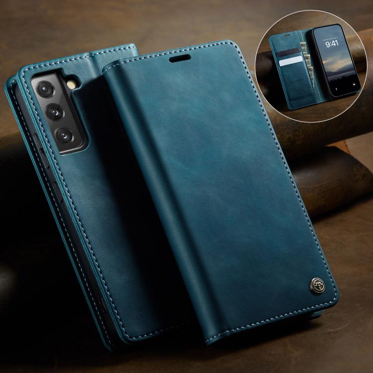 For Samsung Galaxy S22+ 5G CaseMe 033 Calf Leather Lining Microfibre RFID Blocking Phone Case