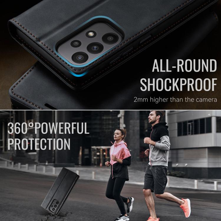For Samsung Galaxy A23 / M23 CaseMe 033 Calf Leather Lining Microfibre RFID Blocking Phone Case