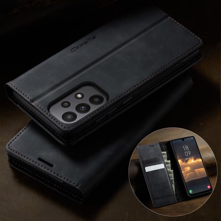 For Samsung Galaxy A23 / M23 CaseMe 033 Calf Leather Lining Microfibre RFID Blocking Phone Case