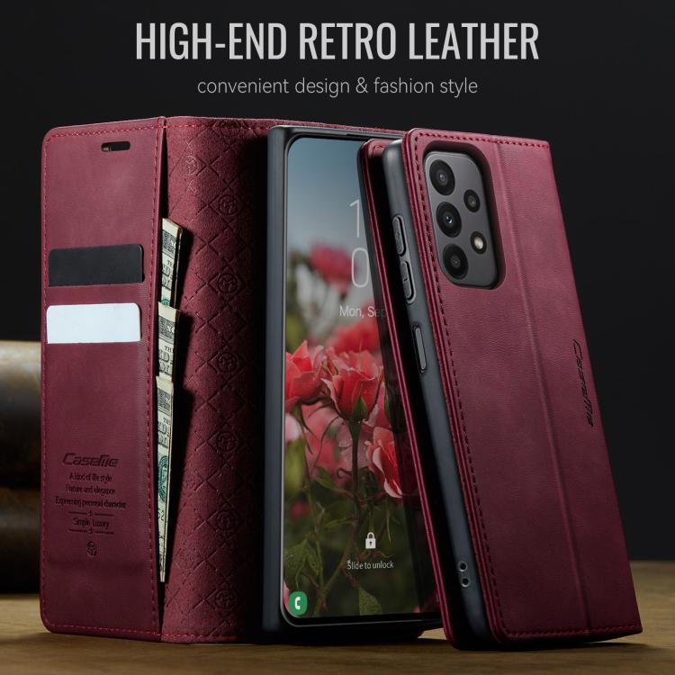 For Samsung Galaxy A23 / M23 CaseMe 033 Calf Leather Lining Microfibre RFID Blocking Phone Case