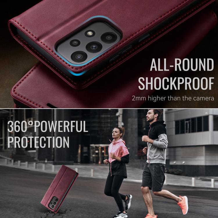 For Samsung Galaxy A23 / M23 CaseMe 033 Calf Leather Lining Microfibre RFID Blocking Phone Case