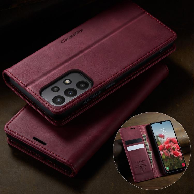 For Samsung Galaxy A23 / M23 CaseMe 033 Calf Leather Lining Microfibre RFID Blocking Phone Case