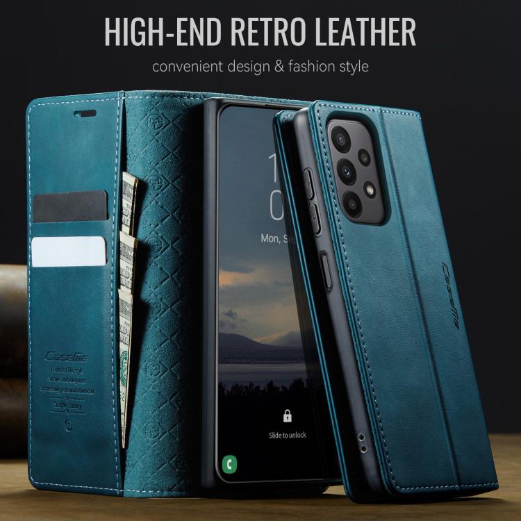 For Samsung Galaxy A23 / M23 CaseMe 033 Calf Leather Lining Microfibre RFID Blocking Phone Case