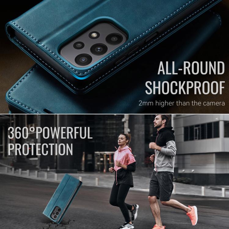 For Samsung Galaxy A23 / M23 CaseMe 033 Calf Leather Lining Microfibre RFID Blocking Phone Case