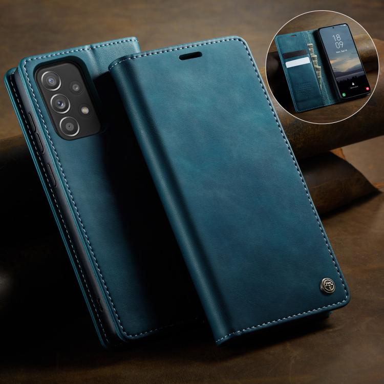 For Samsung Galaxy A52 / A52s 5G CaseMe 033 Calf Leather Lining Microfibre RFID Blocking Phone Case