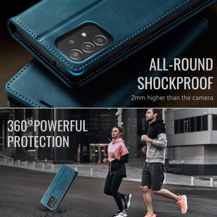 For Samsung Galaxy A52 / A52s 5G CaseMe 033 Calf Leather Lining Microfibre RFID Blocking Phone Case