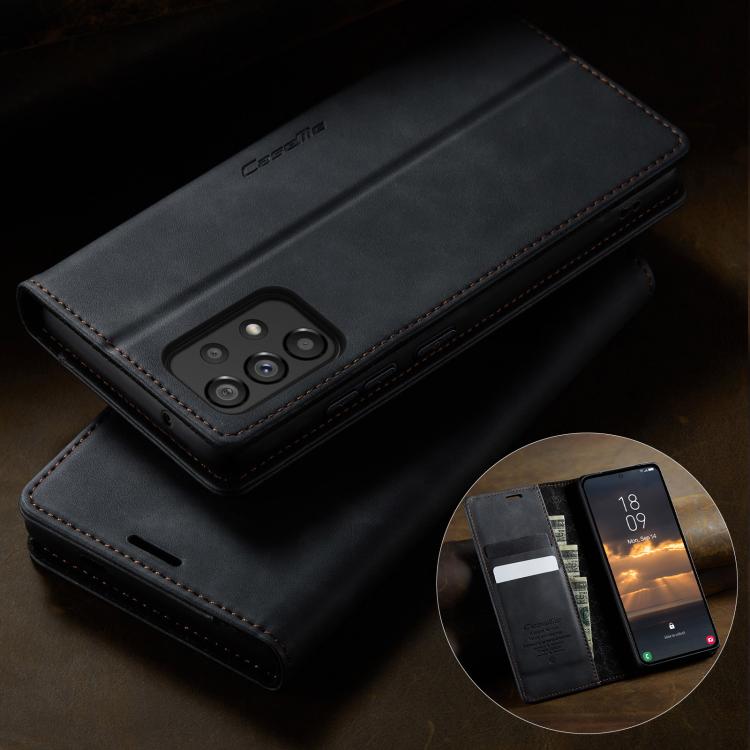 For Samsung Galaxy A53 CaseMe 033 Calf Leather Lining Microfibre RFID Blocking Phone Case