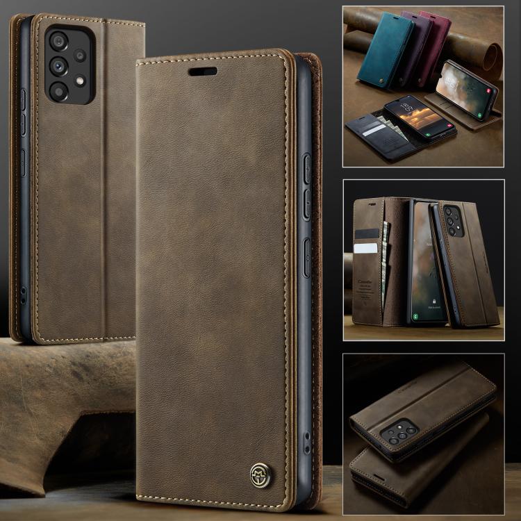 For Samsung Galaxy A53 CaseMe 033 Calf Leather Lining Microfibre RFID Blocking Phone Case