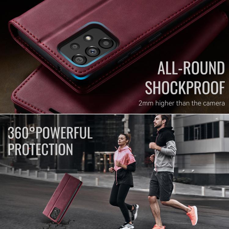 For Samsung Galaxy A53 CaseMe 033 Calf Leather Lining Microfibre RFID Blocking Phone Case