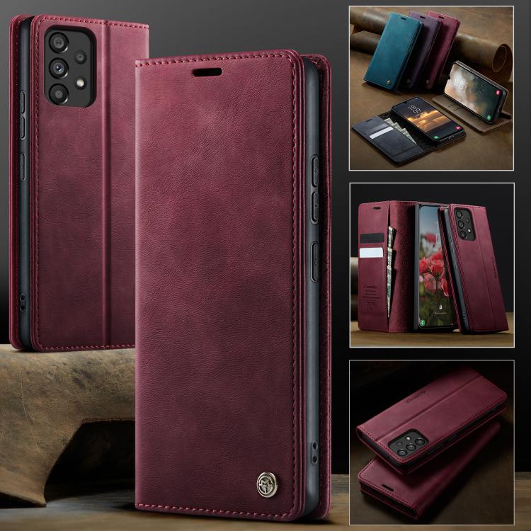For Samsung Galaxy A53 CaseMe 033 Calf Leather Lining Microfibre RFID Blocking Phone Case