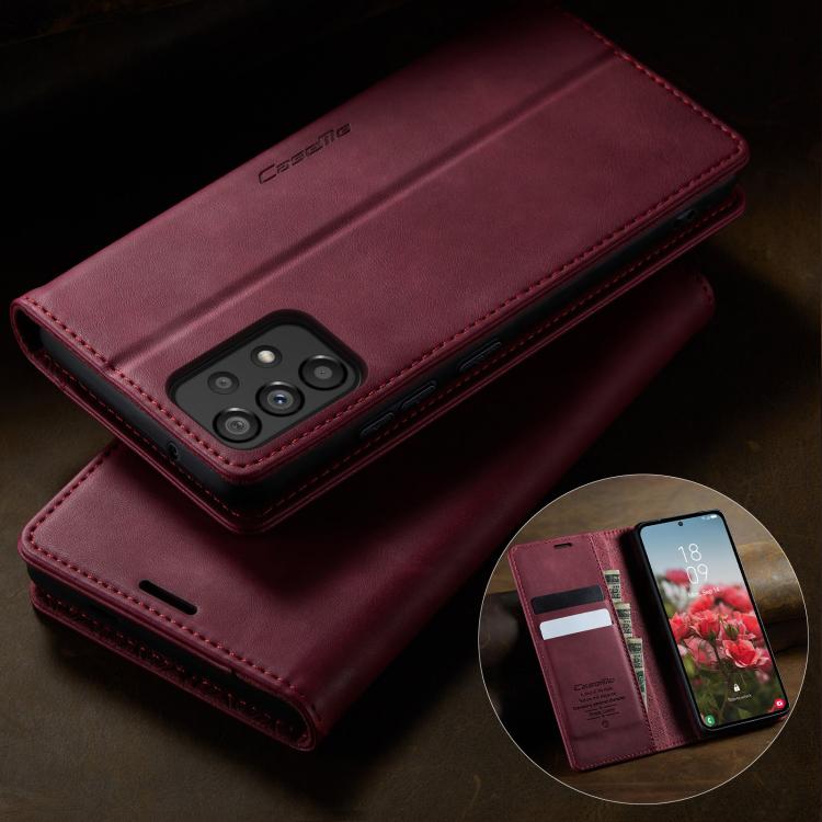 For Samsung Galaxy A53 CaseMe 033 Calf Leather Lining Microfibre RFID Blocking Phone Case