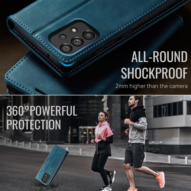 For Samsung Galaxy A53 CaseMe 033 Calf Leather Lining Microfibre RFID Blocking Phone Case