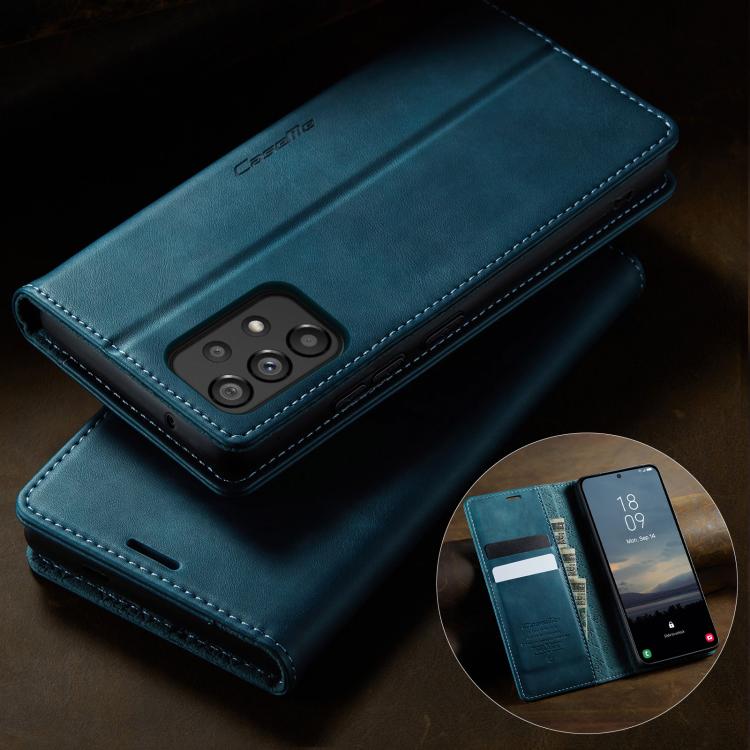 For Samsung Galaxy A53 CaseMe 033 Calf Leather Lining Microfibre RFID Blocking Phone Case