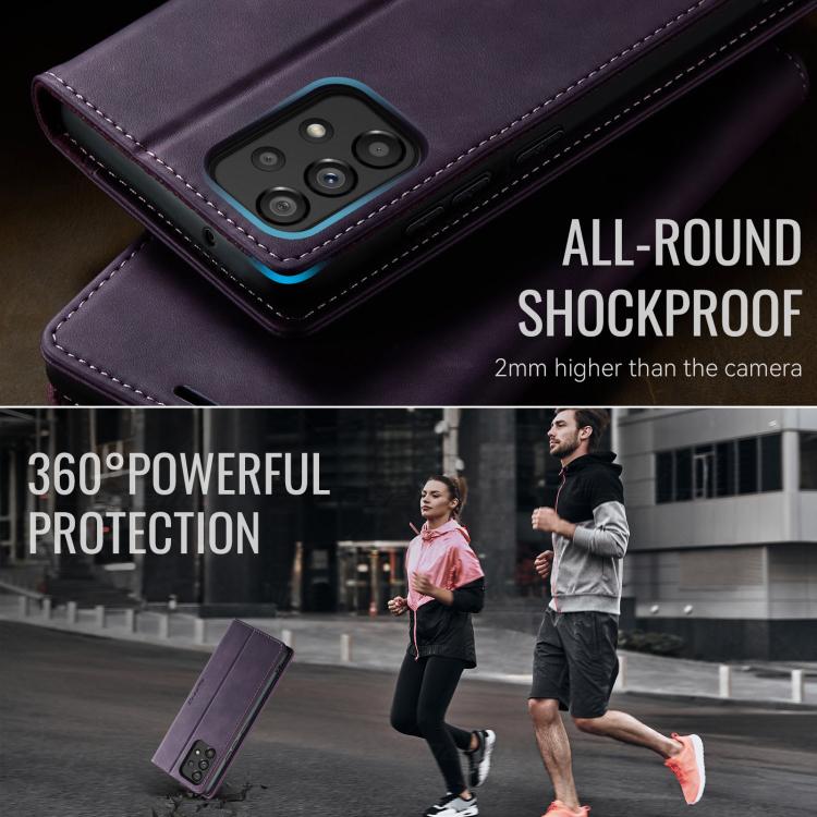 For Samsung Galaxy A53 CaseMe 033 Calf Leather Lining Microfibre RFID Blocking Phone Case