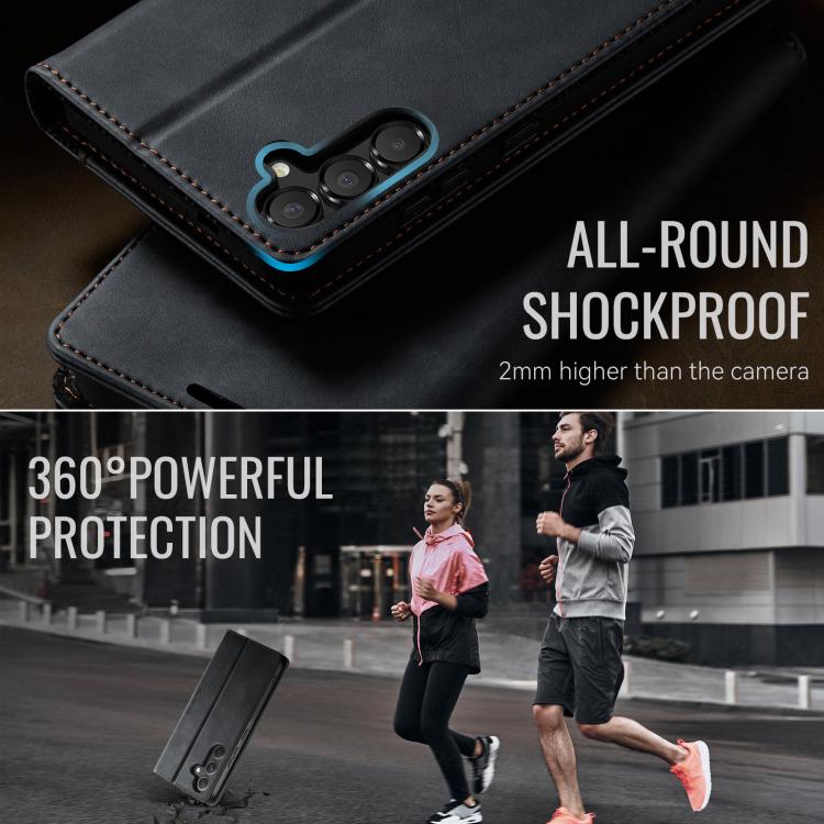 For Samsung Galaxy A54 CaseMe 033 Calf Leather Lining Microfibre RFID Blocking Phone Case