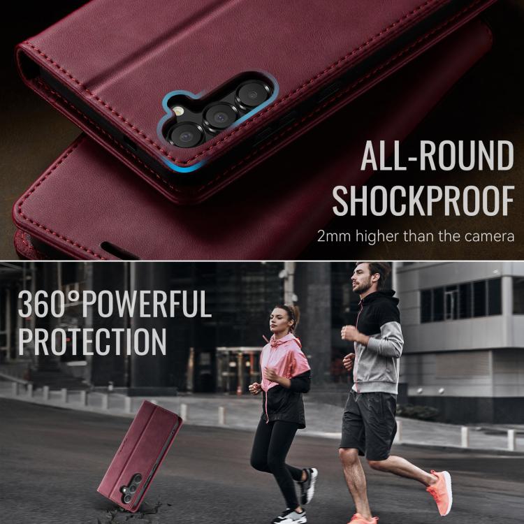 For Samsung Galaxy A54 CaseMe 033 Calf Leather Lining Microfibre RFID Blocking Phone Case