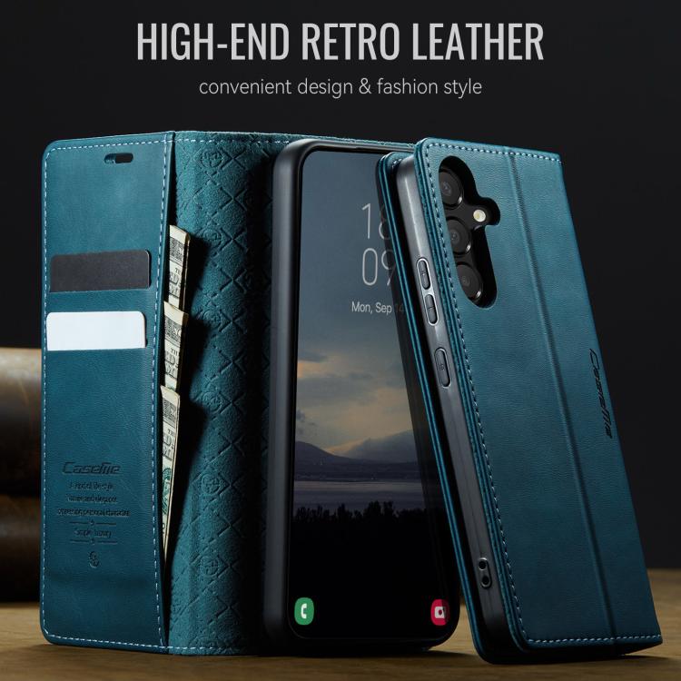 For Samsung Galaxy A54 CaseMe 033 Calf Leather Lining Microfibre RFID Blocking Phone Case