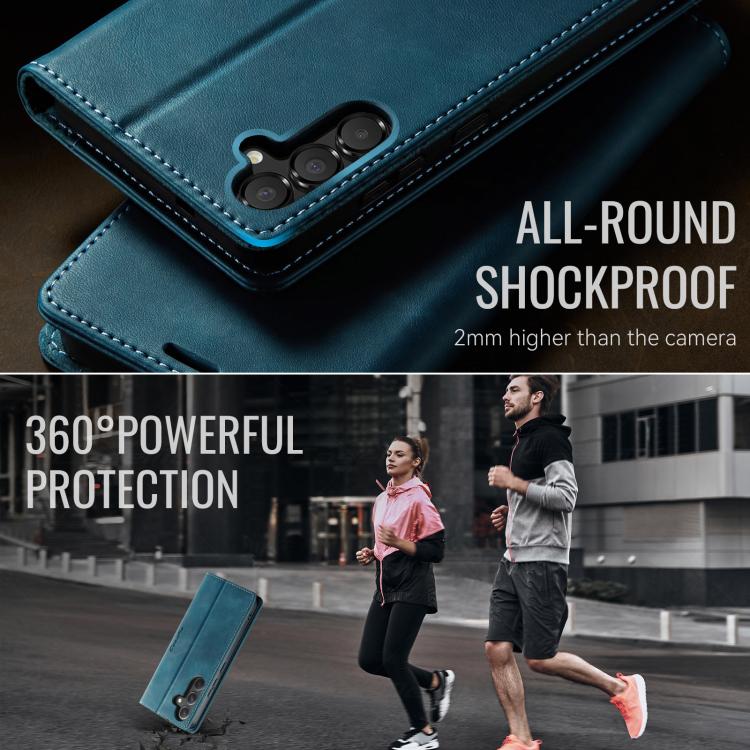 For Samsung Galaxy A54 CaseMe 033 Calf Leather Lining Microfibre RFID Blocking Phone Case