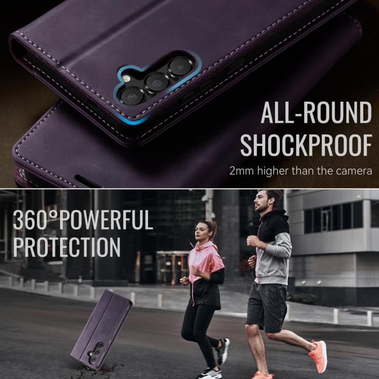 For Samsung Galaxy A54 CaseMe 033 Calf Leather Lining Microfibre RFID Blocking Phone Case