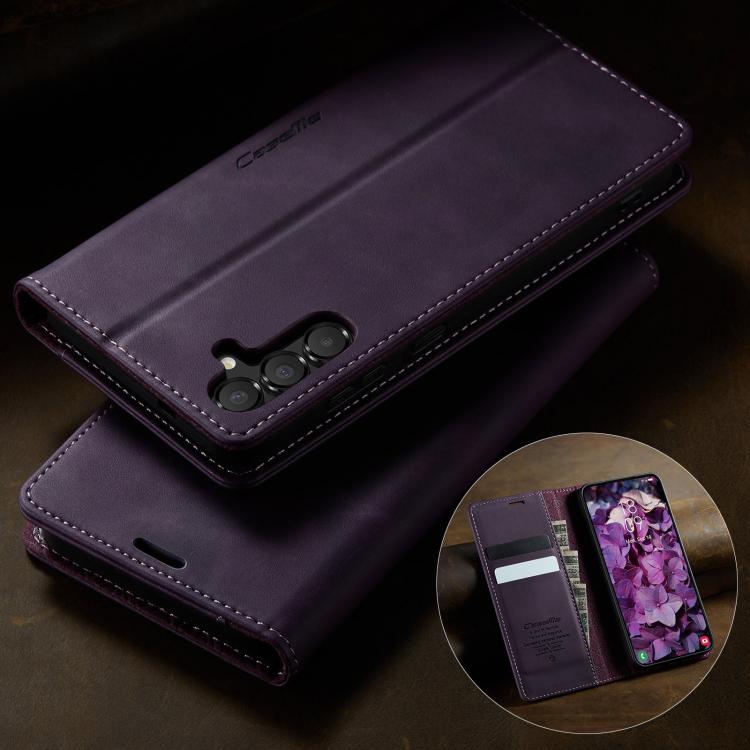 For Samsung Galaxy A54 CaseMe 033 Calf Leather Lining Microfibre RFID Blocking Phone Case