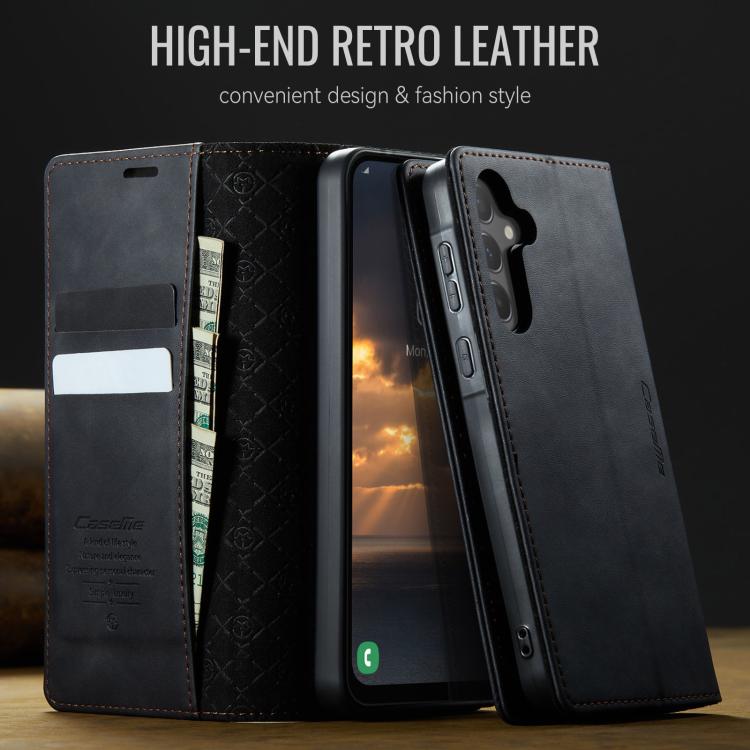 For Samsung Galaxy A55 CaseMe 033 Calf Leather Lining Microfibre RFID Blocking Phone Case
