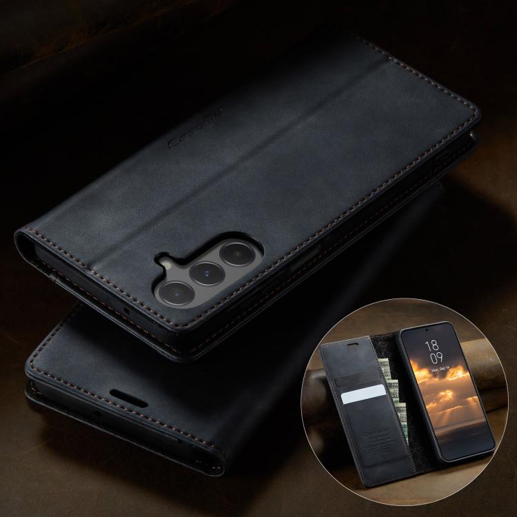 For Samsung Galaxy A55 CaseMe 033 Calf Leather Lining Microfibre RFID Blocking Phone Case