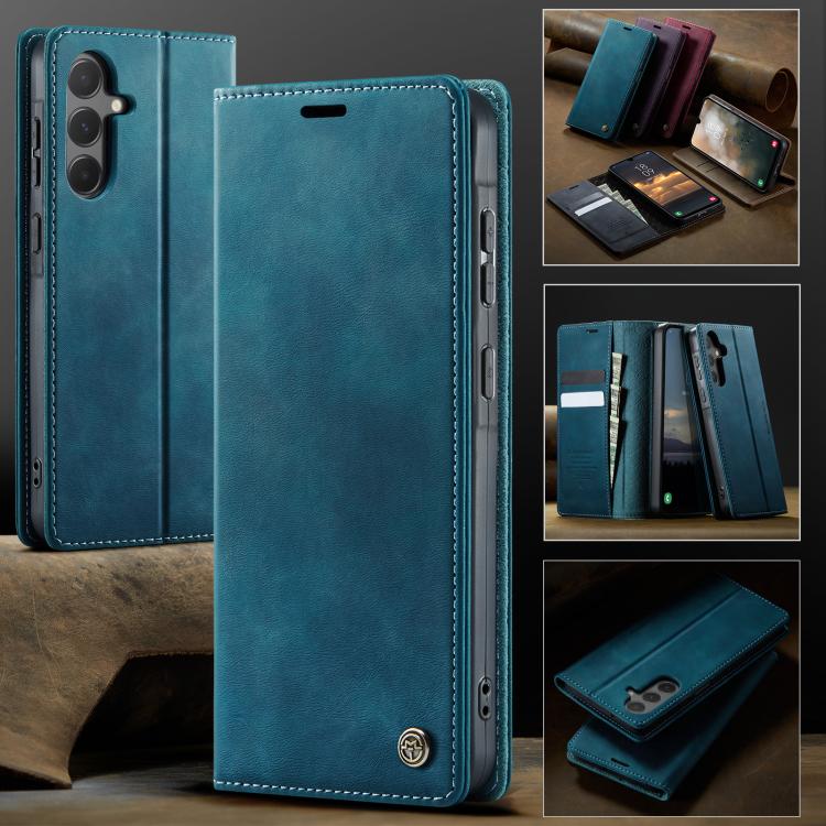 For Samsung Galaxy A55 CaseMe 033 Calf Leather Lining Microfibre RFID Blocking Phone Case