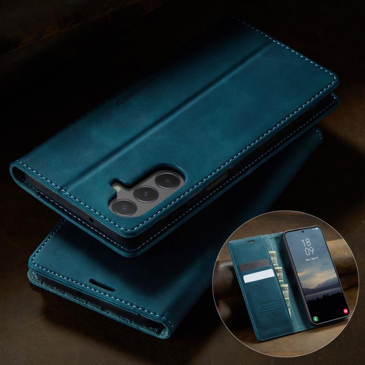 For Samsung Galaxy A55 CaseMe 033 Calf Leather Lining Microfibre RFID Blocking Phone Case