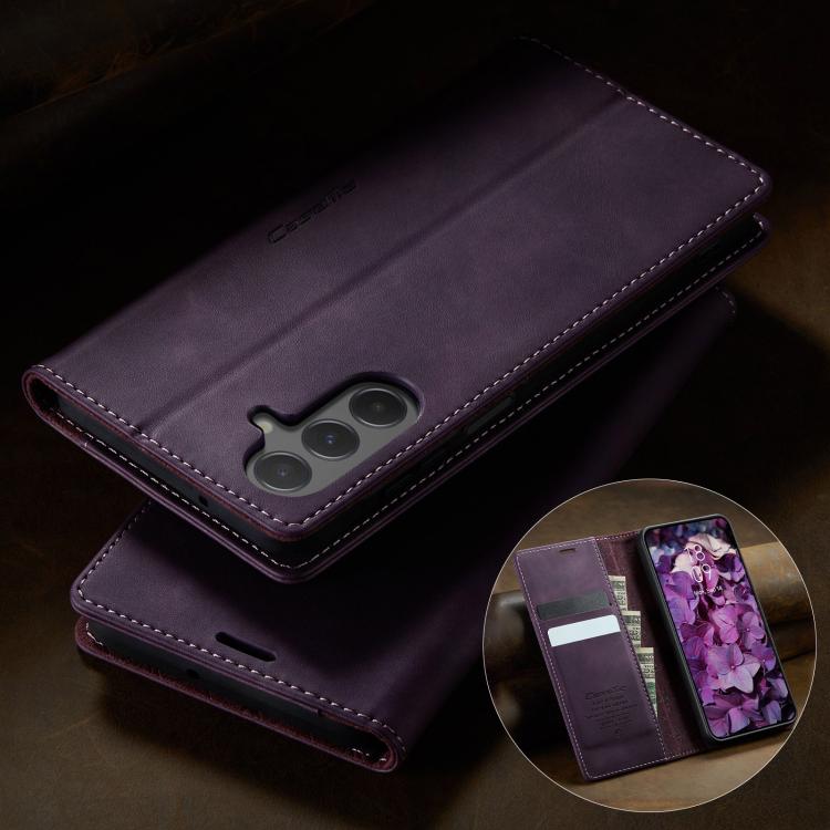 For Samsung Galaxy A55 CaseMe 033 Calf Leather Lining Microfibre RFID Blocking Phone Case