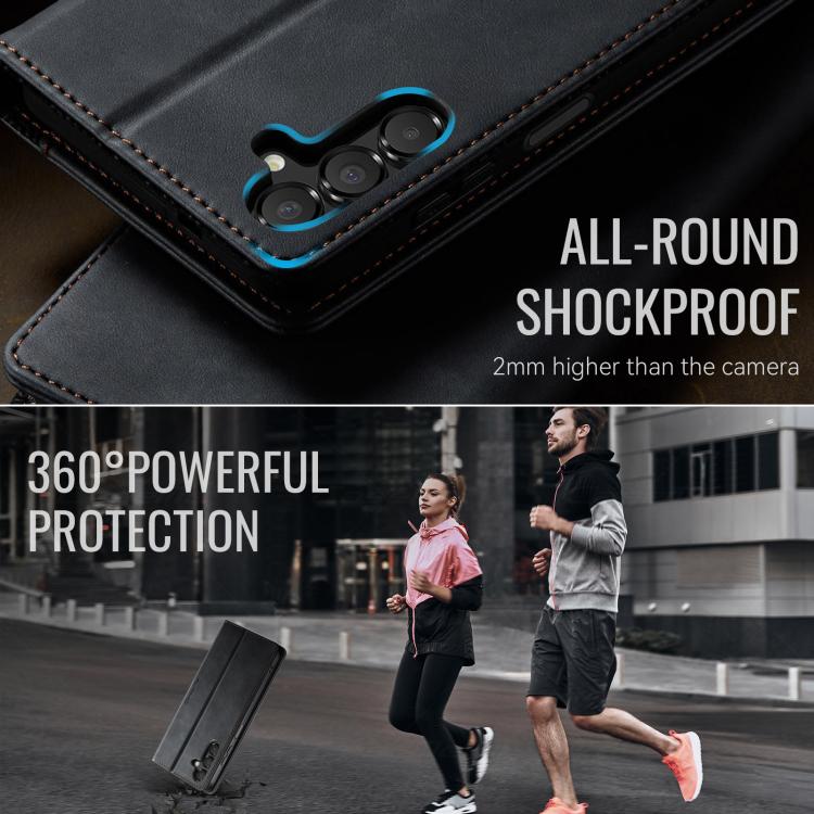 For Samsung Galaxy A14 CaseMe 033 Calf Leather Lining Microfibre RFID Blocking Phone Case