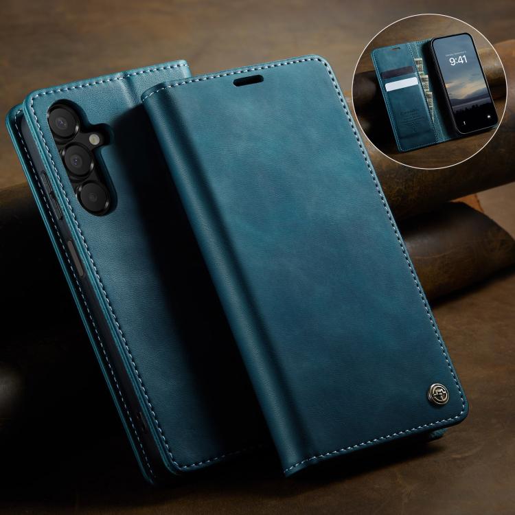 For Samsung Galaxy A14 CaseMe 033 Calf Leather Lining Microfibre RFID Blocking Phone Case