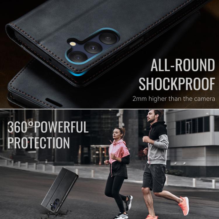 For Samsung Galaxy A25 CaseMe 033 Calf Leather Lining Microfibre RFID Blocking Phone Case