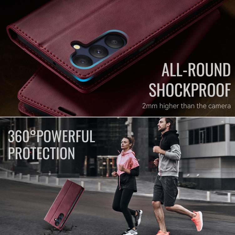 For Samsung Galaxy A25 CaseMe 033 Calf Leather Lining Microfibre RFID Blocking Phone Case