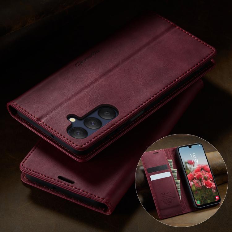 For Samsung Galaxy A25 CaseMe 033 Calf Leather Lining Microfibre RFID Blocking Phone Case