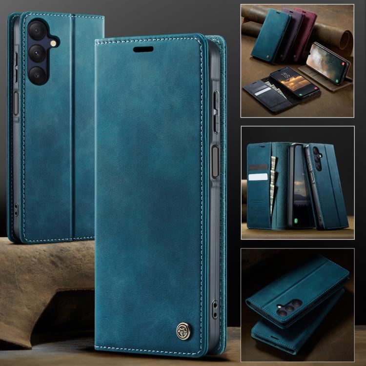 For Samsung Galaxy A25 CaseMe 033 Calf Leather Lining Microfibre RFID Blocking Phone Case