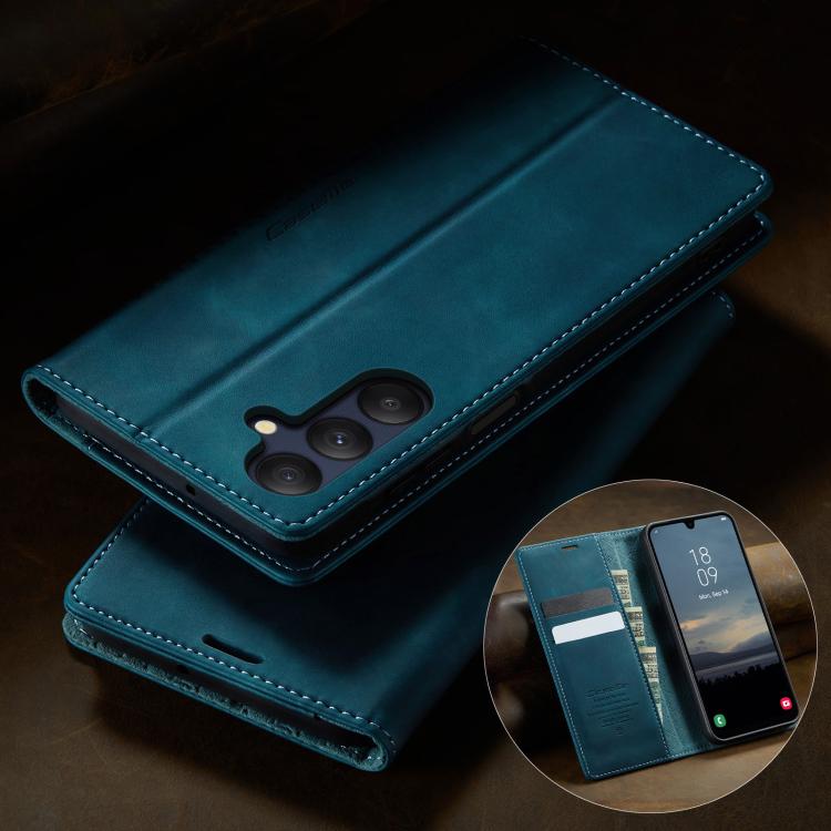 For Samsung Galaxy A25 CaseMe 033 Calf Leather Lining Microfibre RFID Blocking Phone Case