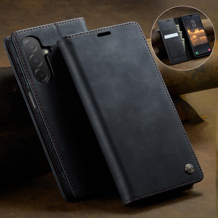 For Samsung Galaxy A26 CaseMe 033 Calf Leather Lining Microfibre RFID Blocking Phone Case